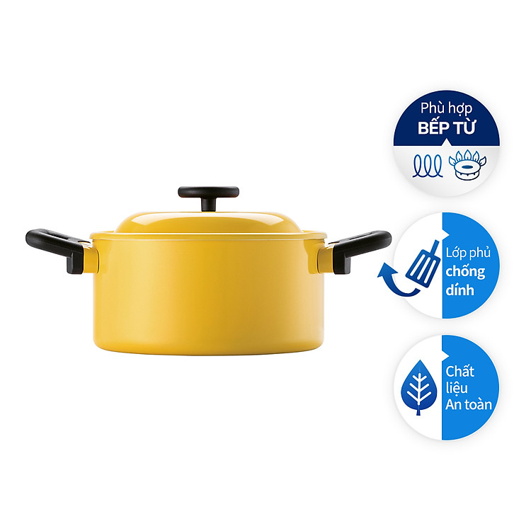 LDE1222IH - LocknLock Nồi DECOR IH - 22CM - màu vàng