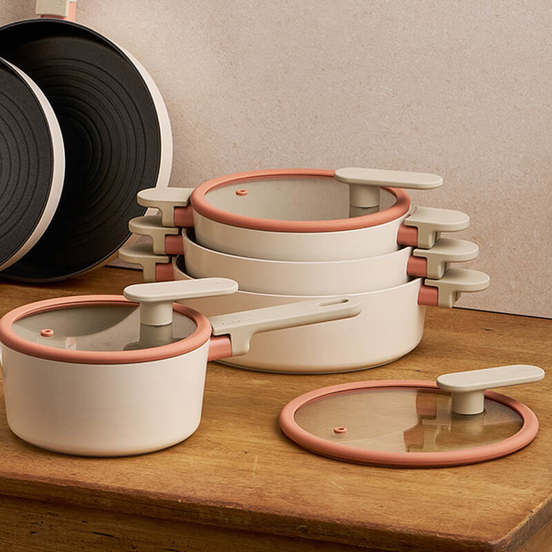 CAS1855IH - Nồi chống dính Suit Bric LocknLock, bằng nhôm, 1 tay cầm, 18 cm - màu ngà