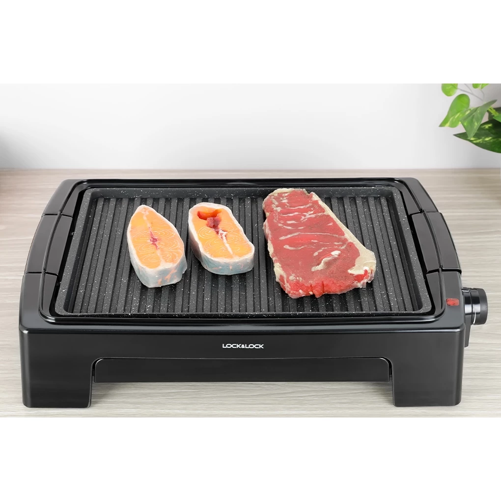 EJG221 - Vĩ nướng điện Lock&Lock, 506*140*340mm, 220~240V, 50HZ, 1300~1500W, 3.1Kg - Màu đen