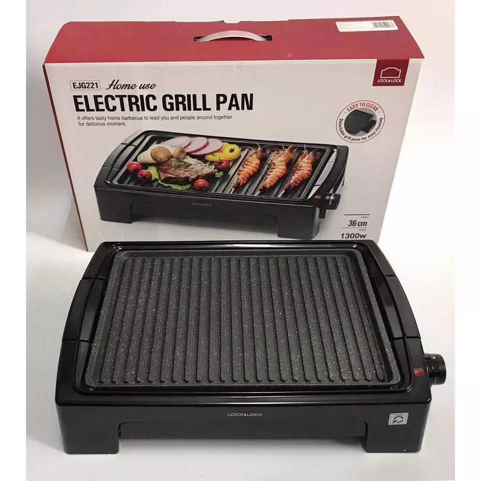 EJG221 - Vĩ nướng điện Lock&Lock, 506*140*340mm, 220~240V, 50HZ, 1300~1500W, 3.1Kg - Màu đen