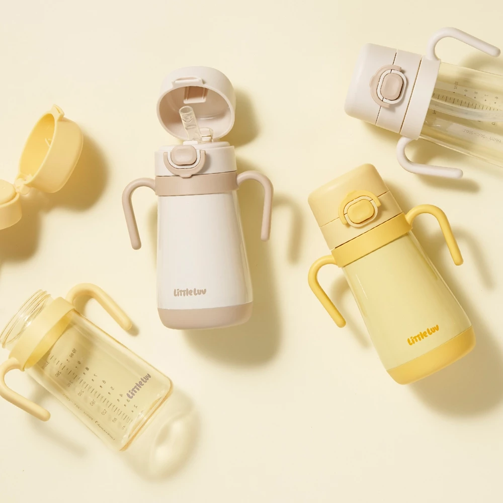 LHC916YEL - Bình giữ nhiệt LocknLock Little Luv one touch STS straw cup 300ml - Màu vàng