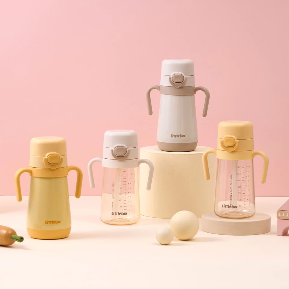 LHC916YEL - Bình giữ nhiệt LocknLock Little Luv one touch STS straw cup 300ml - Màu vàng