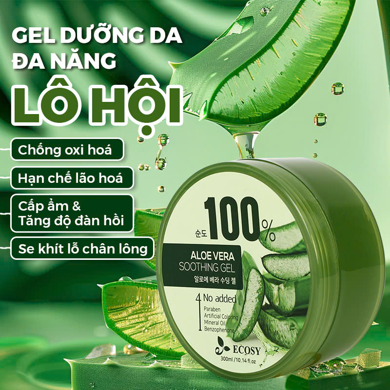 Làn Da Mịn Màng, Tươi Mát Với Gel Dưỡng Da Đa Năng Chiết Xuất Lô Hội - Soothing Aloe Vera Gel ECOSY