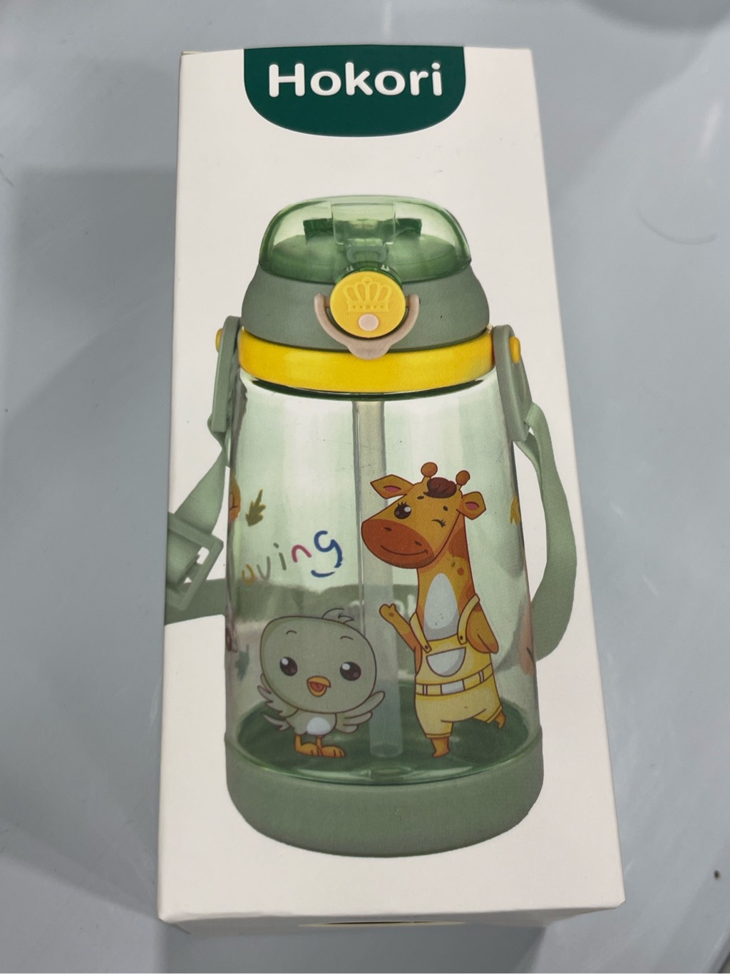 bình nước ống hút dây đeo hokori 450ml