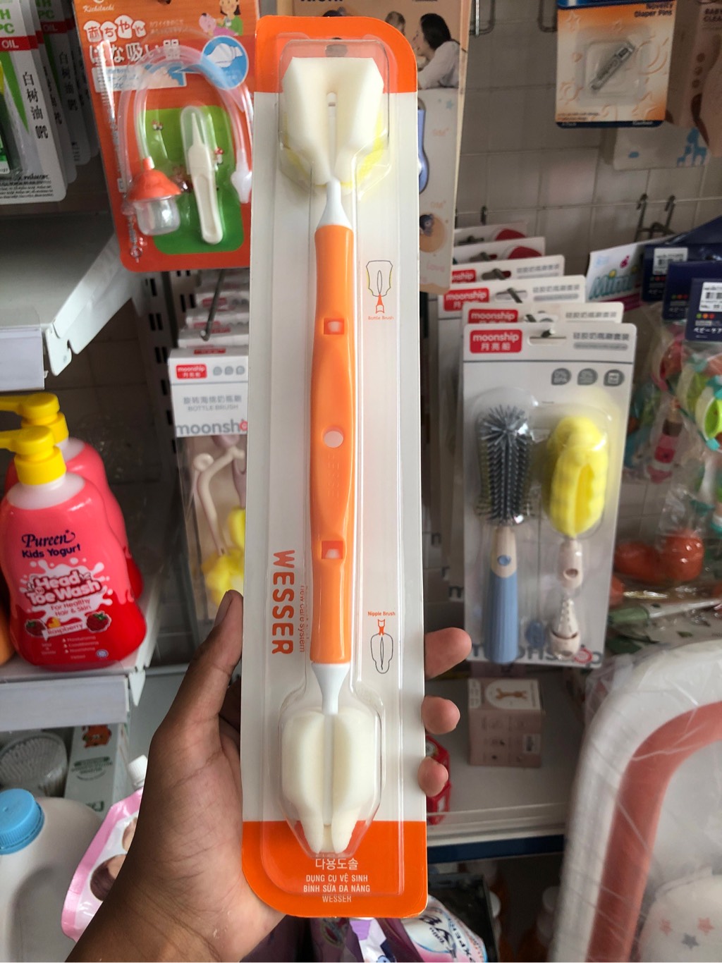 cọ rửa bình sữa wesser 2 đầu mút