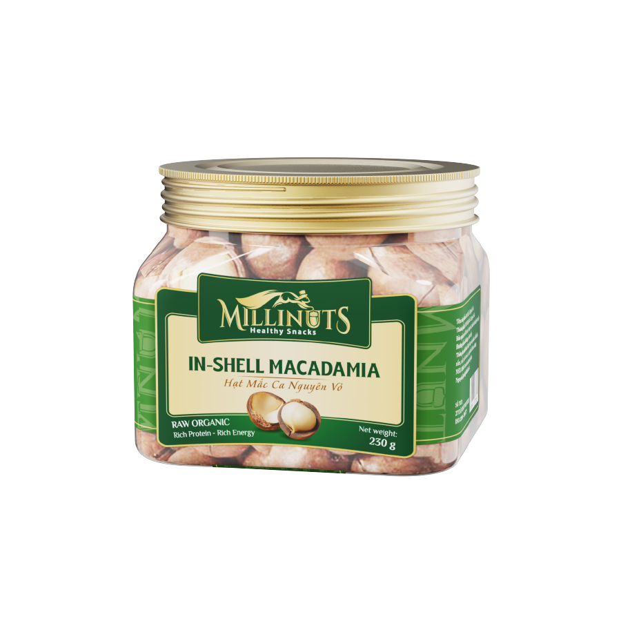 Hạt Macca Nguyên Vỏ Millinuts Hũ 235g