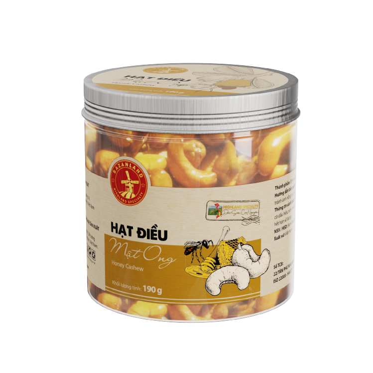 Hạt Điều Sấy Mật Ong Bazanland Hũ 210g