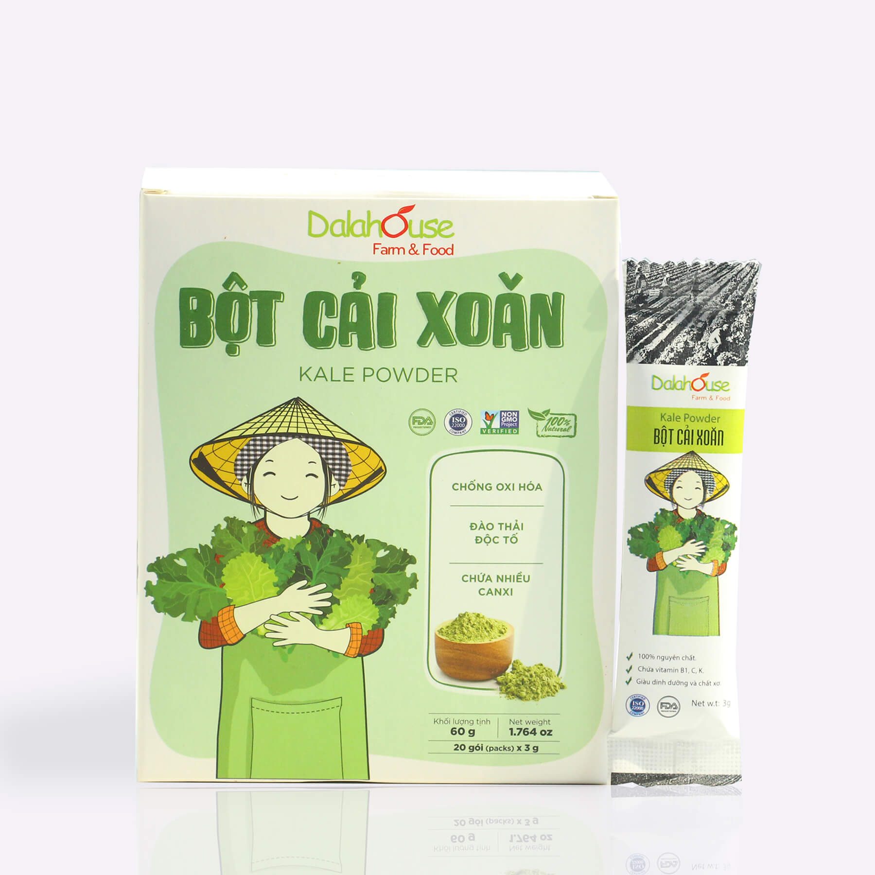 Bột Cải Xoăn (Cải KALE) Dalahouse Hộp 60g