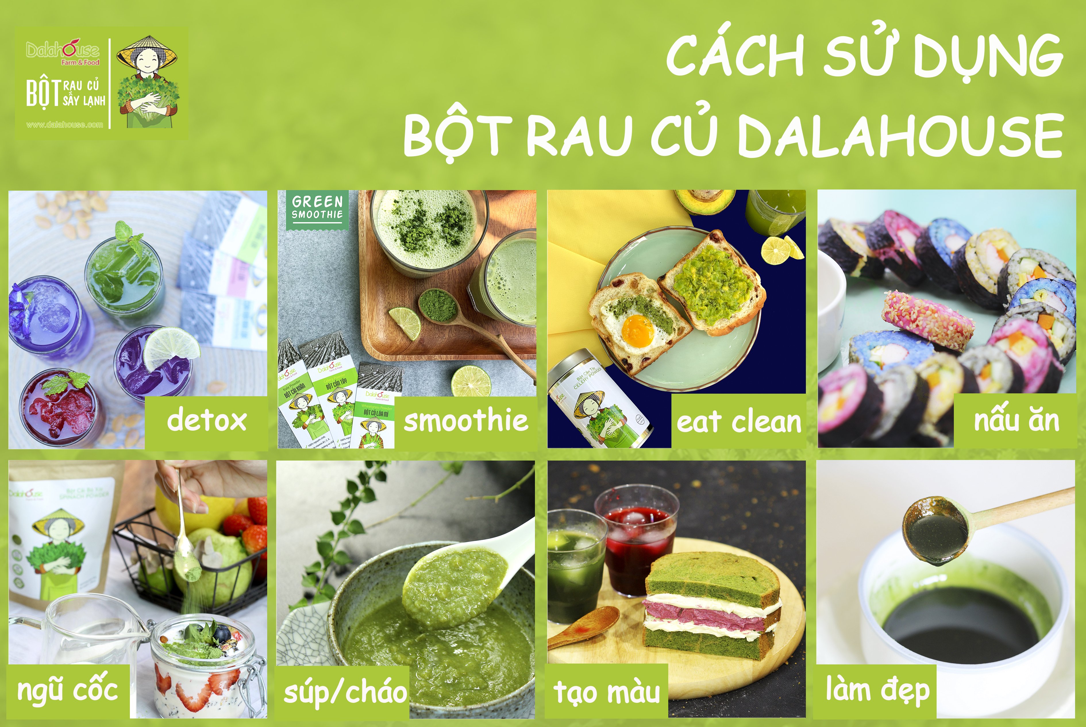 Bột Rau Má Tươi Dalahouse Lon 120g