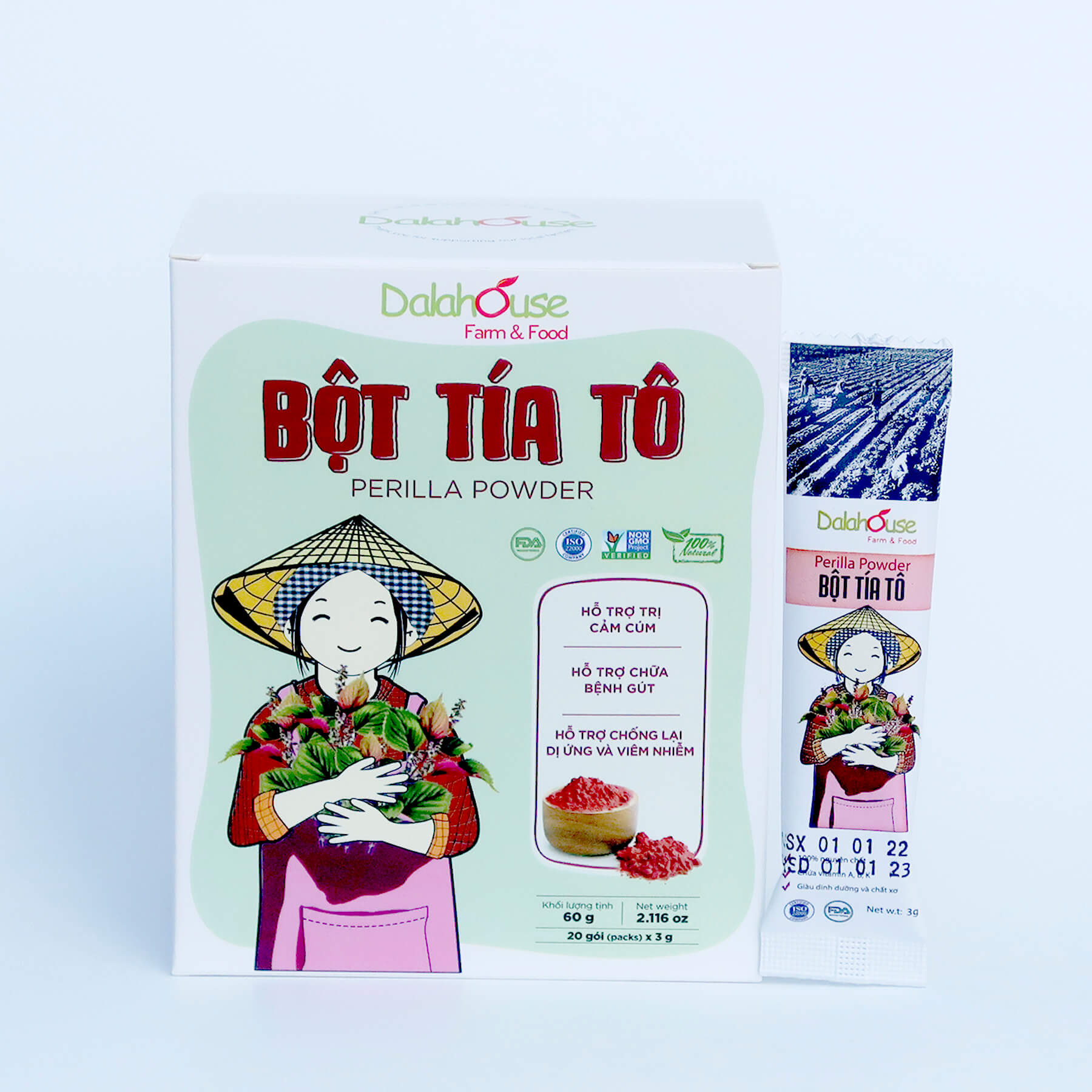 Bột Rau Tía Tô Tươi Dalahouse Hộp 60g