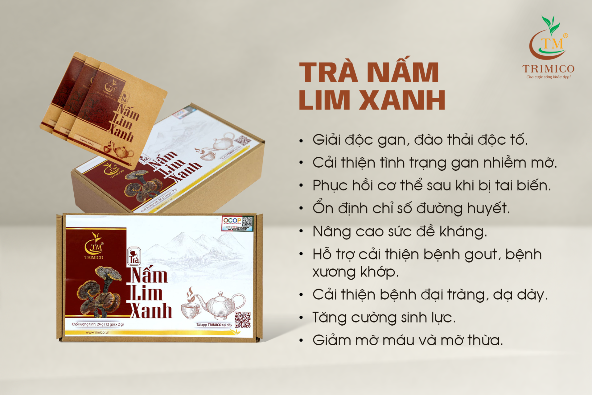 Trà Nấm Lim Xanh Túi Lọc Trimico