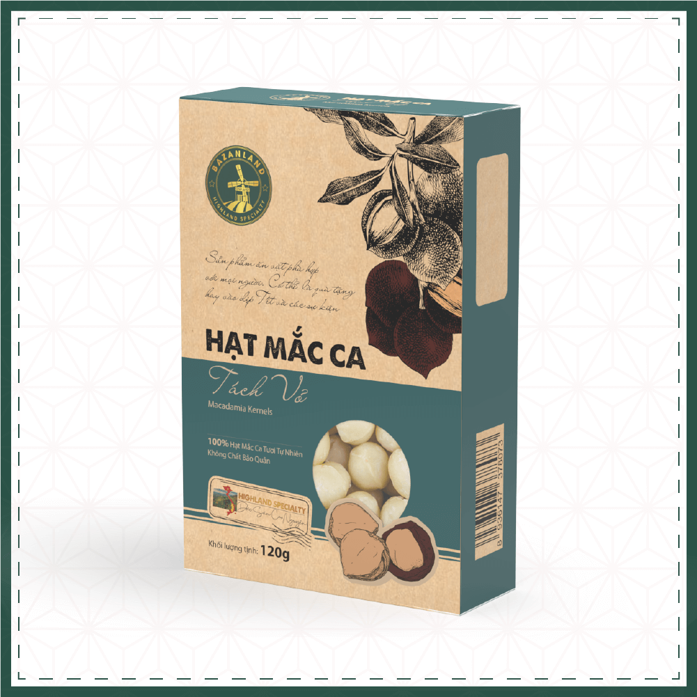 Nhân Hạt Macca Bazanland Hộp Giấy 120g