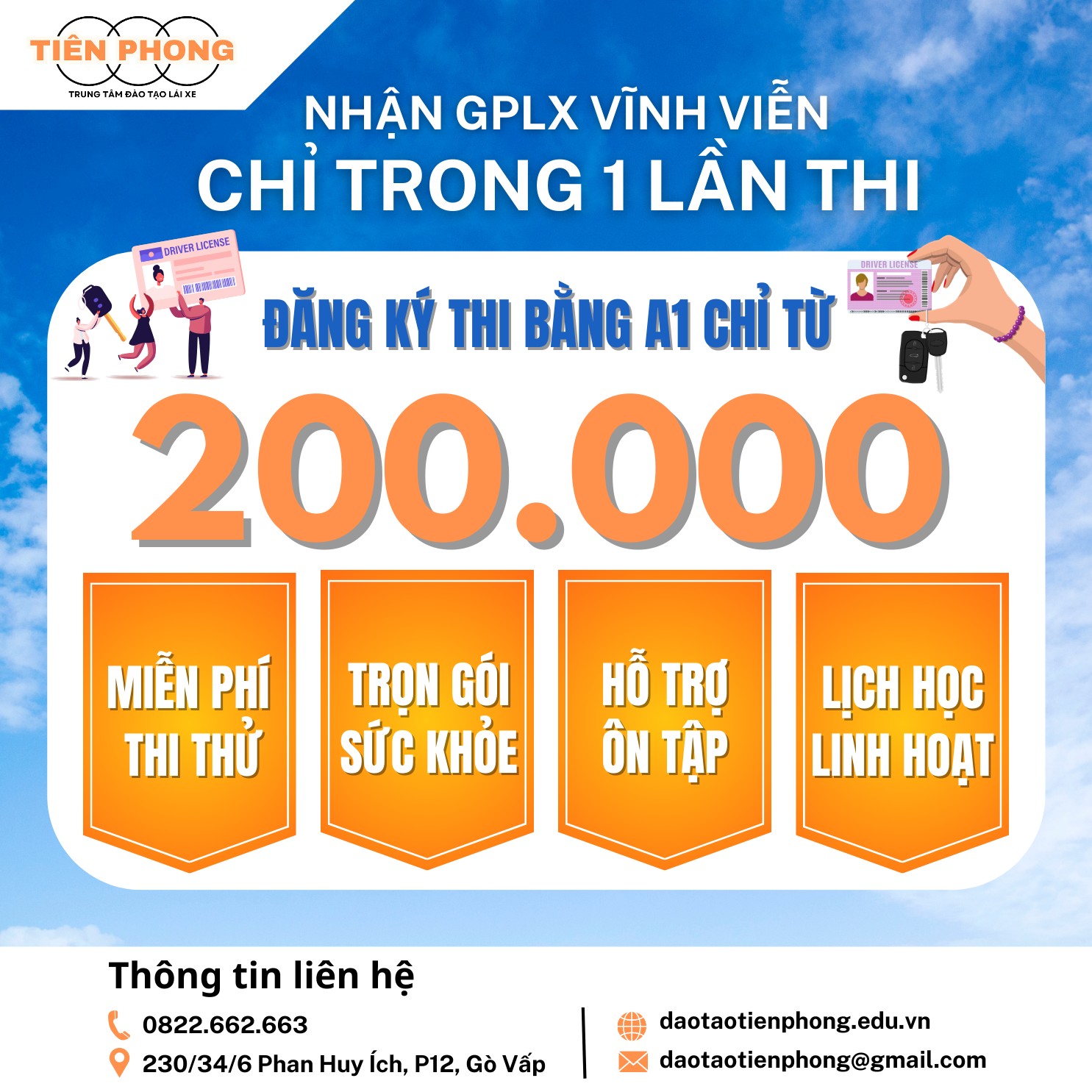 Thi bằng lái xe A1 tại Gò Vấp | Trung Tâm Đào Tạo Lái Xe Tiên Phong