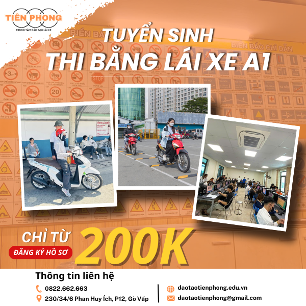 Thi bằng lái xe máy A1 tại Gò Vấp | Trung Tâm Đào Tạo Tiên Phong