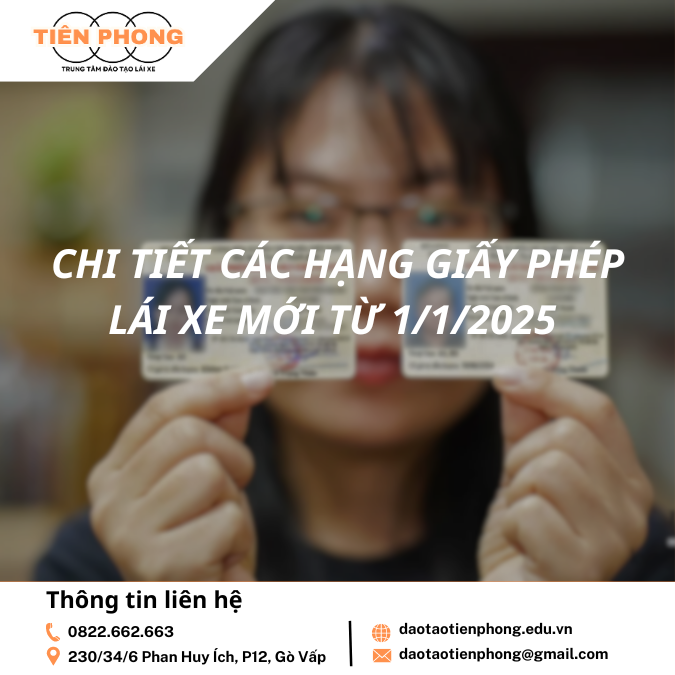 Chi tiết các hạng giấy phép lái xe mới từ 1/1/2025 được chạy loại xe gì ?