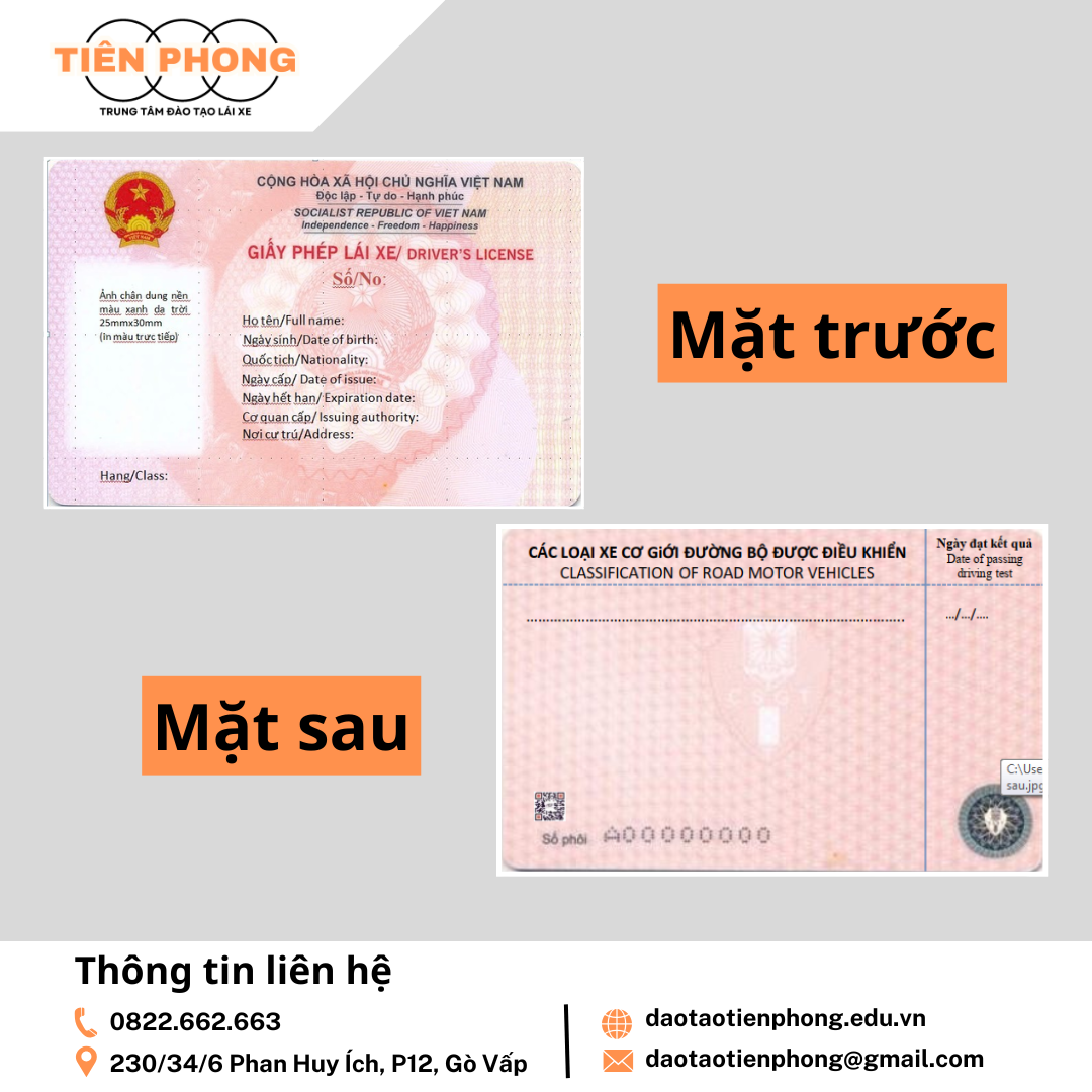 Mẫu giấy phép lái xe mới áp dụng từ 1/3/2025 | Trung Tâm Đào Tạo Tiên Phong