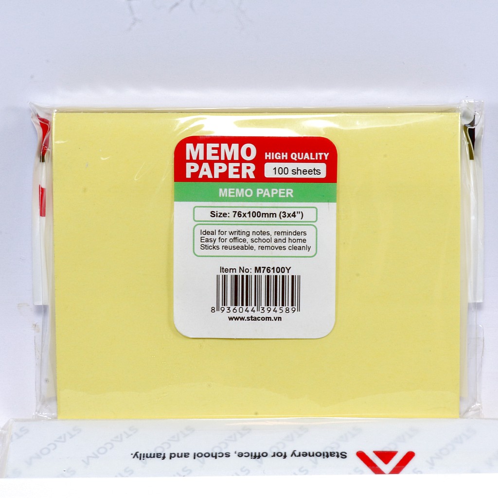 Giấy note vàng, giấy ghi chú các size ( COMBO 5 set)