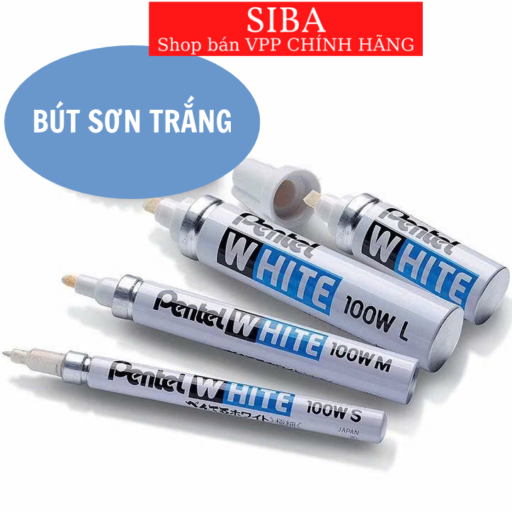 Bút sơn trắng Pentel paint marker viết được trên nhiều chất liệu ngòi size vừa và nhỏ 100W