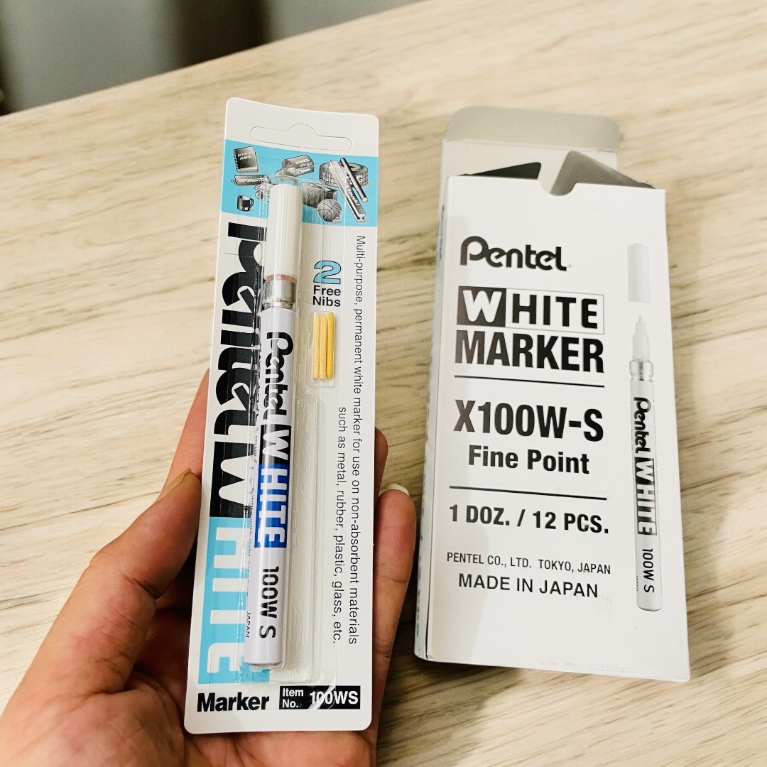 Bút sơn trắng Pentel paint marker viết được trên nhiều chất liệu ngòi size vừa và nhỏ 100W