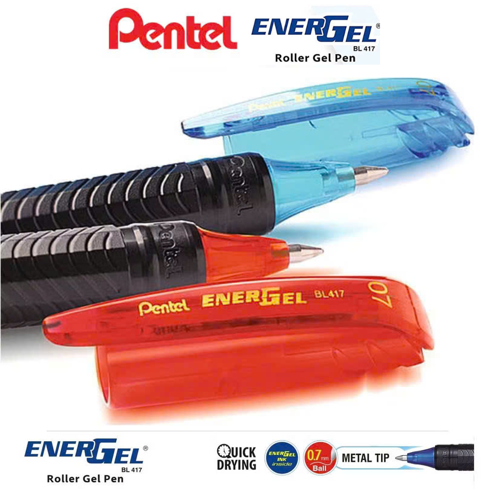 Bút gel Pentel energel ngòi METAL TIP 0.7mm, bút bi mực nước các màu BL417