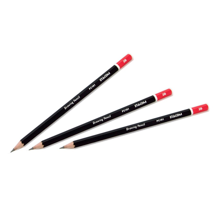 Bút chì gỗ, viết chì phác thảo Stacom PC101 độ chì HB/ 2B/ 3B/ 4B/ 5B/ 6B