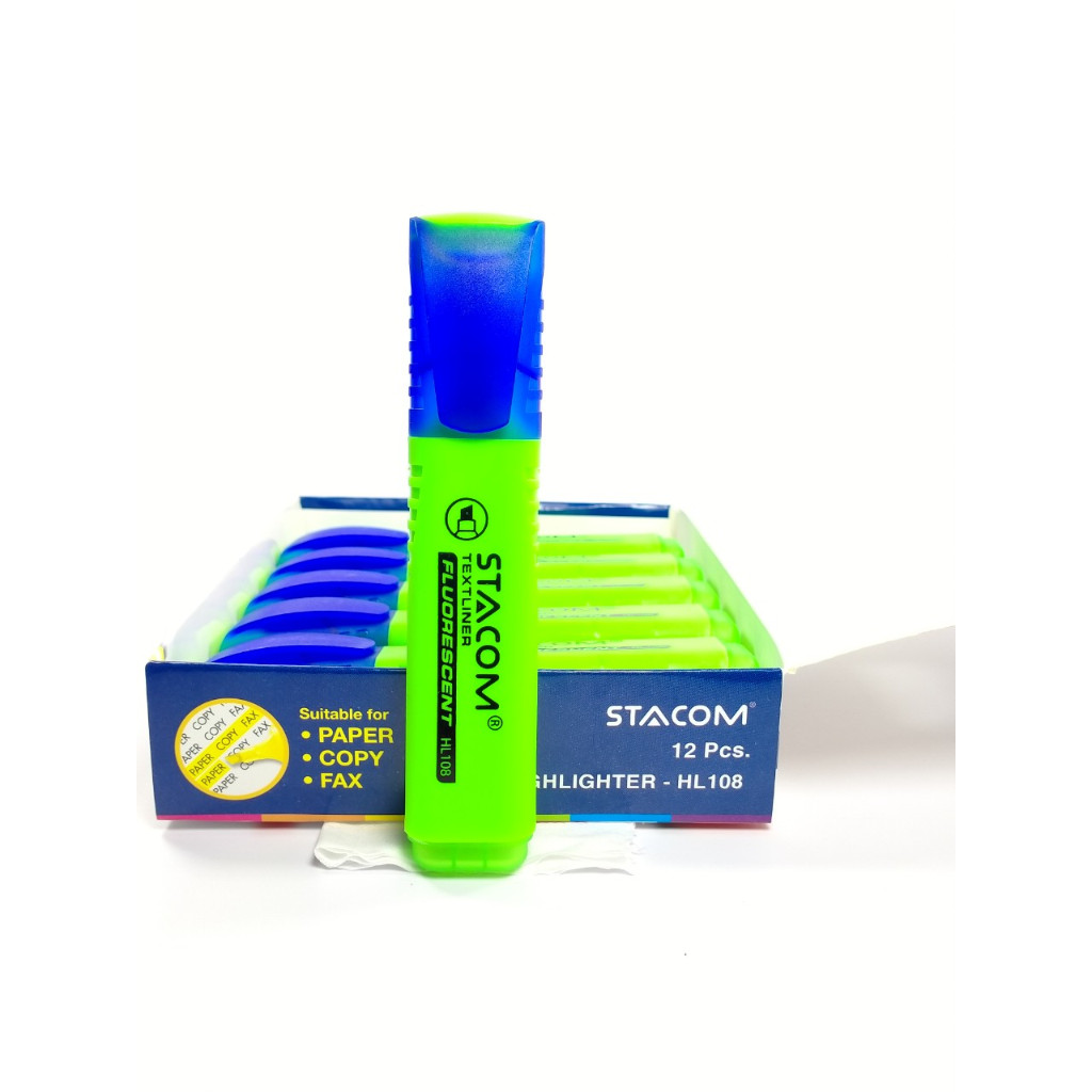 (Combo 2 bút) Bút đánh dấu dòng 1 đầu, bút highlight các màu Stacom HL108 nét bút 5mm