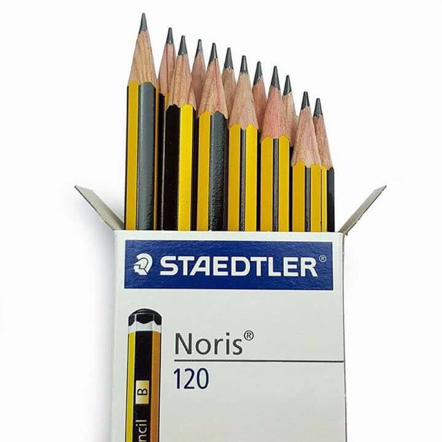 Chì Đức STAEDTLER Noris cho học sinh cấp 1 và tiền tiểu học, viết chì gỗ HB/ 2B sọc đen vàng