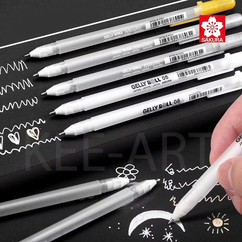 Bút gel trắng Sakura GELLY ROLL, bút mực trắng ngòi 0.5mm/ 0.8mm/ 1.0mm- CHÍNH HÃNG