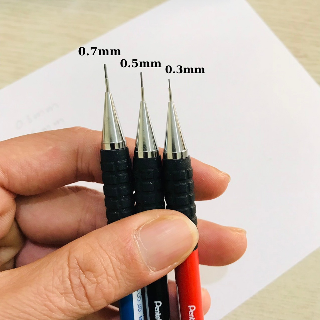 Bút chì kim Pentel 120 A3DX, viết chì bấm kỹ thuật ngòi 0.3mm/ 0.5mm/ 0.7mm/ 0.9mm