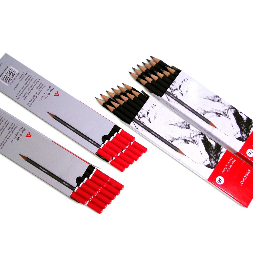 Bút chì gỗ, viết chì phác thảo Stacom PC101 độ chì HB/ 2B/ 3B/ 4B/ 5B/ 6B