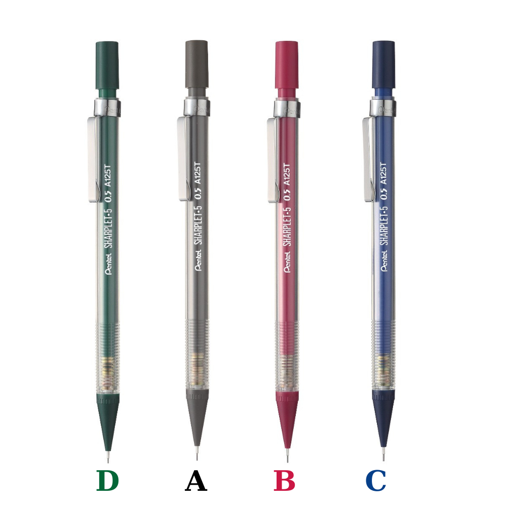 Bút chì kim Pentel SHARPLET A125T ngòi 0.5mm, ngòi chì kim bấm 2B