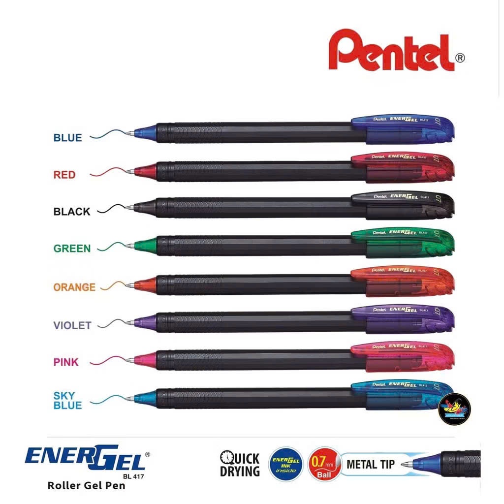 Bút gel Pentel size ngòi 0.7mm/ bút mực nước ngòi METAL TIP các màu mực BL417