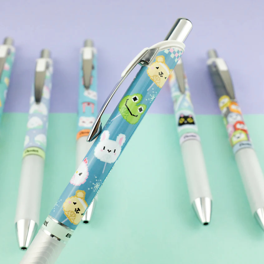 Bút gel Pentel energel Kawaii BLN75KW/ viết bi Needle Tip ngòi 0.5mm mực xanh