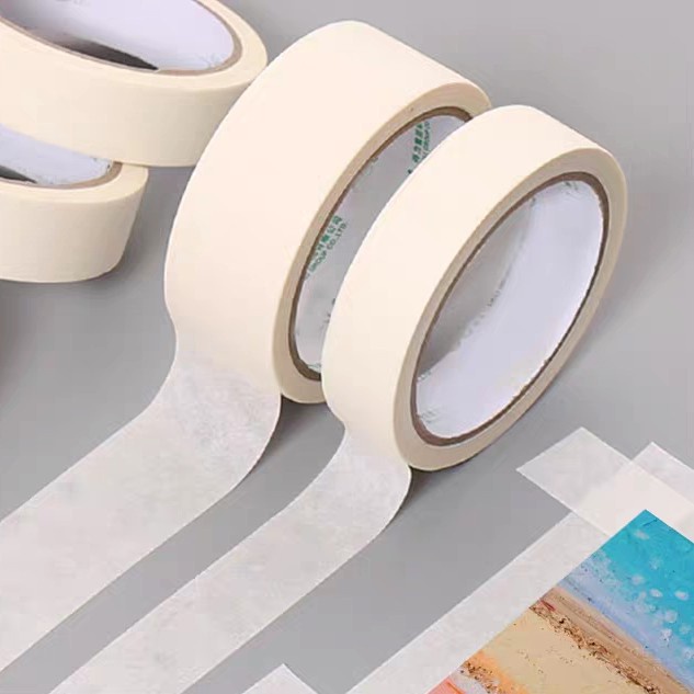 Băng dính giấy chịu nhiệt, băng keo giấy dùng trong hội họa vẽ mỹ thuật bản 1/ 1.5/ 2cm