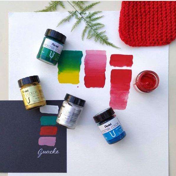 Màu Poster Pentel hũ lẻ 30ml/ Pentel poster color lọ thủy tinh 30ml- Full màu