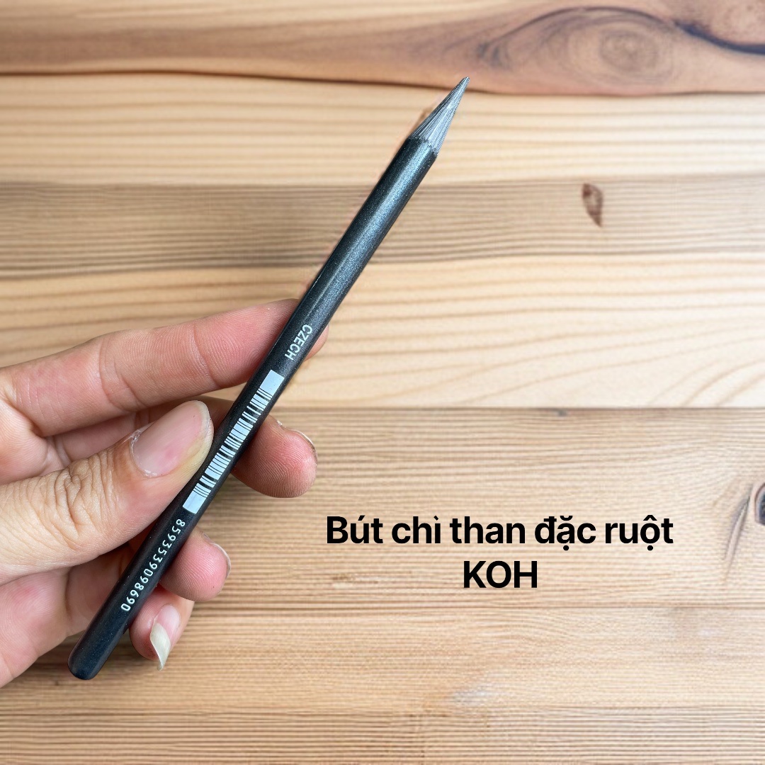 Bút chì than chuyên dụng vẽ tranh, chì than đặc ruột KOH độ chì HB/ 2B/ 4B/ 6B/ 8B