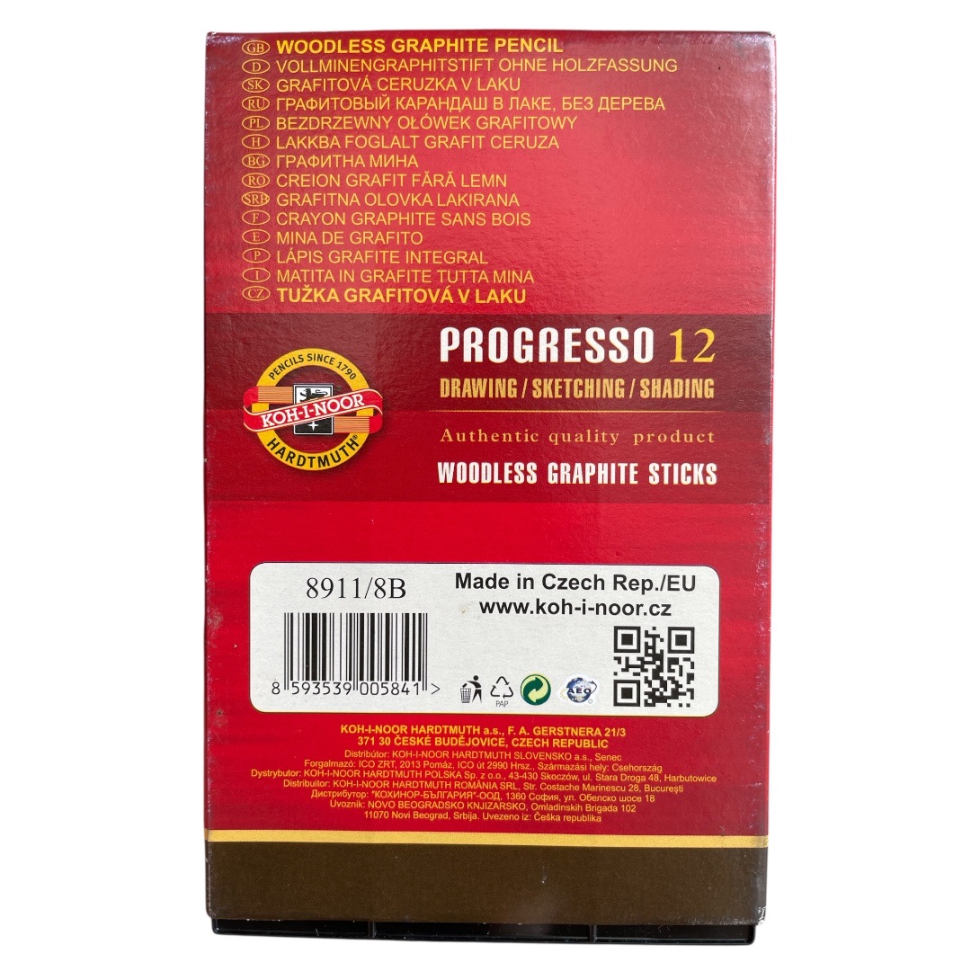 Bút chì than chuyên dụng vẽ tranh, chì than đặc ruột KOH độ chì HB/ 2B/ 4B/ 6B/ 8B