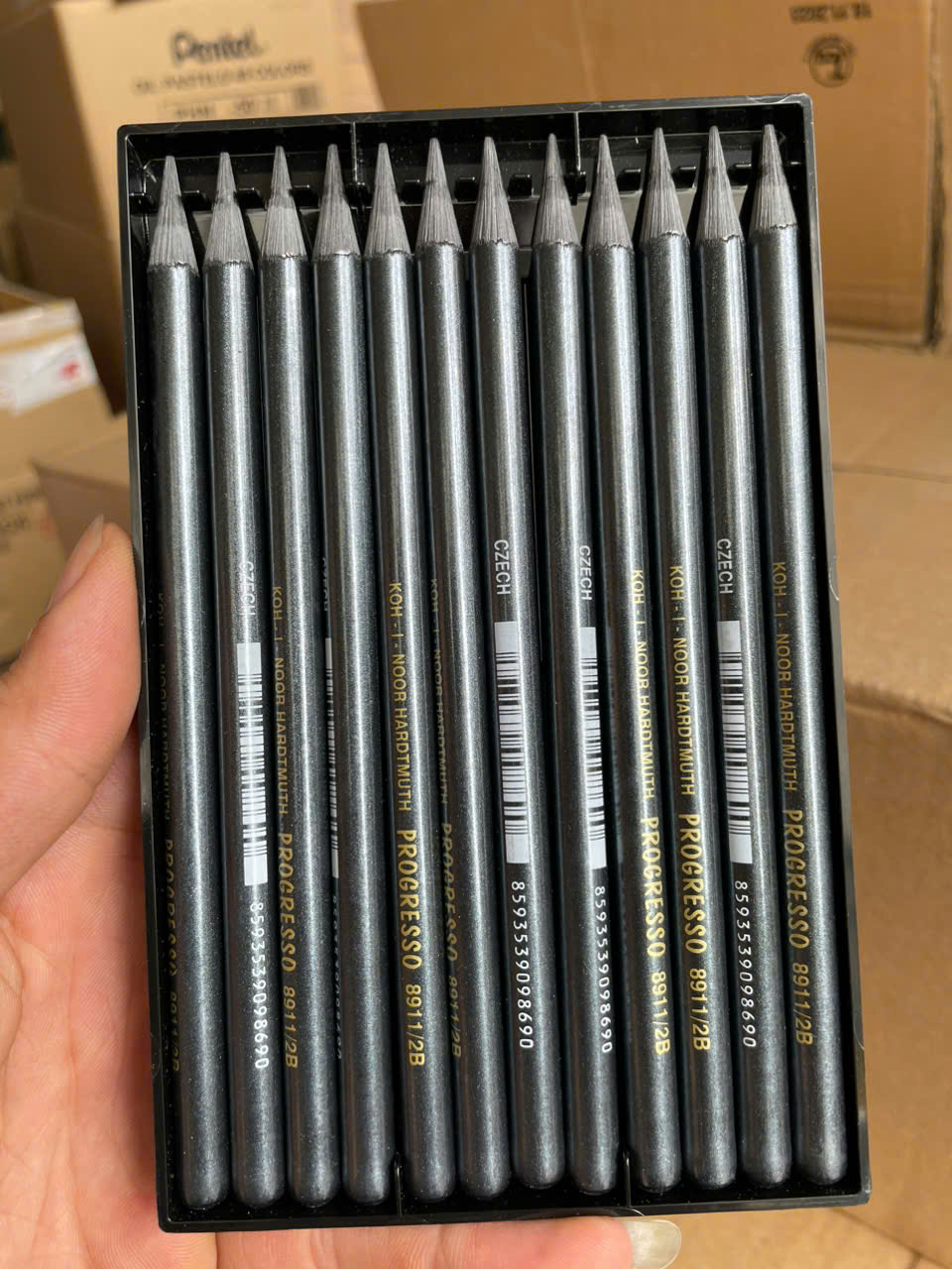 Bút chì than chuyên dụng vẽ tranh, chì than đặc ruột KOH độ chì HB/ 2B/ 4B/ 6B/ 8B