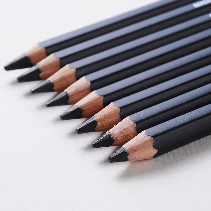 Bút chì vẽ tranh chuyên nghiệp STAEDTLER Mars Lumograph black thân đen độ chì HB/ 2B/ 4B/ 6B/ 7B/ 8B