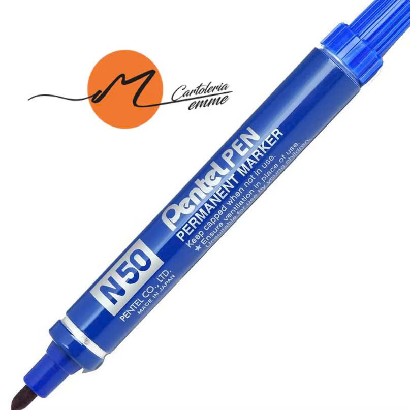 Bút dạ dầu 1 đầu Pentel N50, bút lông dầu không xóa được ngòi 3mm màu mực xanh/ đỏ/ đen