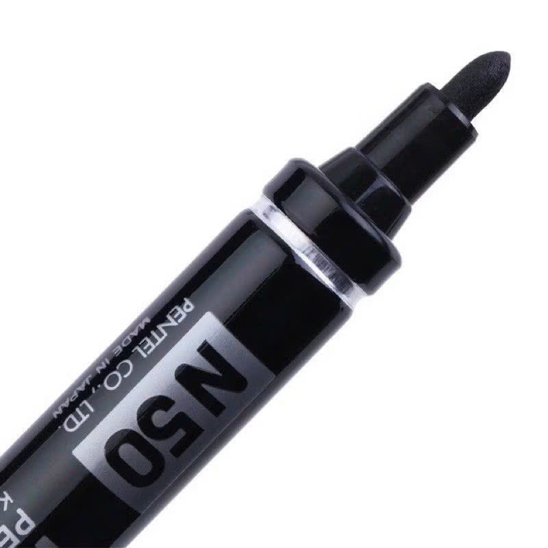 Bút dạ dầu 1 đầu Pentel N50, bút lông dầu không xóa được ngòi 3mm màu mực xanh/ đỏ/ đen