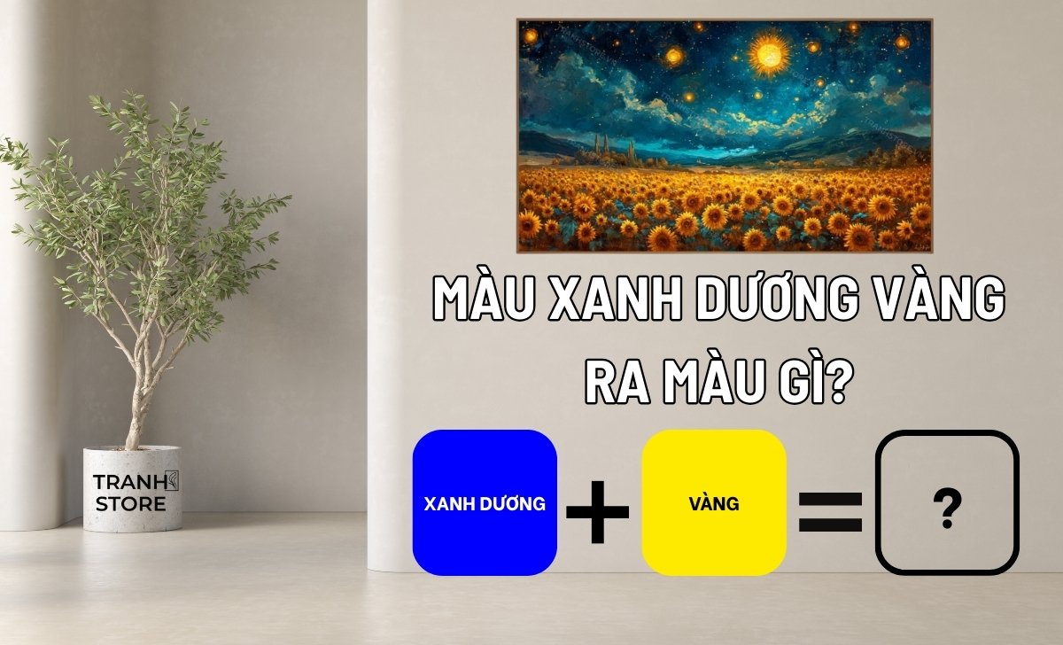 Pha Màu Xanh Dương Vàng Ra Màu Gì? Nguyên Tắc Phối Màu Tranh Phong Thủy Nội Thất