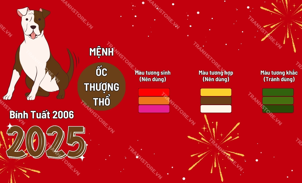 bảng màu hợp tuổi bính tuất 2025