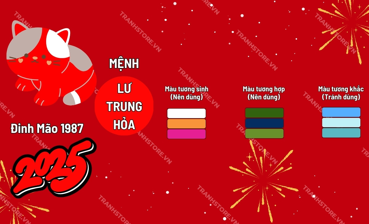 bảng màu hợp tuổi đinh mão 2025