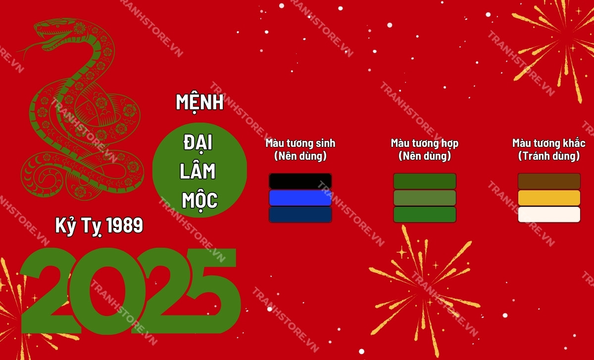 bảng màu hợp tuổi Kỷ Tỵ 2025 con rắn