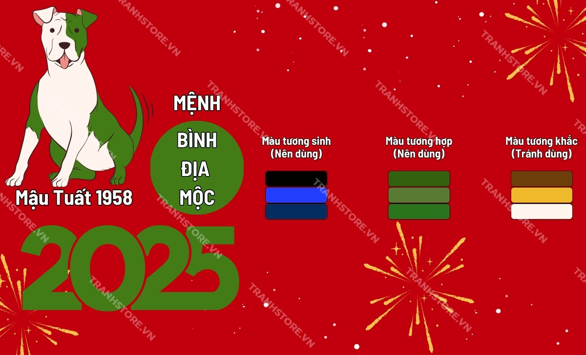 bảng màu hợp tuổi mậu tuất 2025
