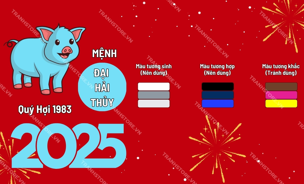 bảng màu hợp tuổi Quý Hợi 2025