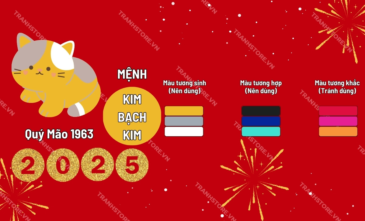 bảng màu hợp tuổi quý mão 2025