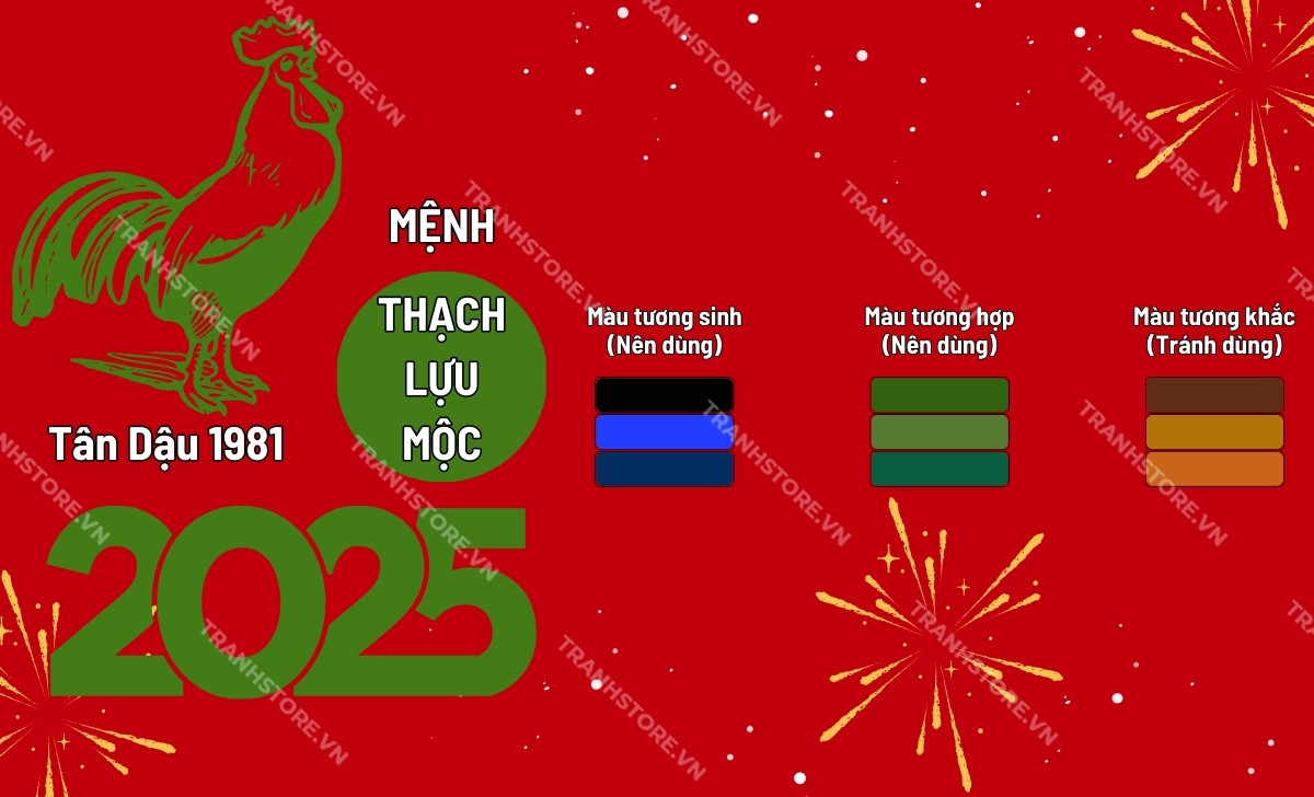 bảng màu hợp tuổi Tân Dậu 2025
