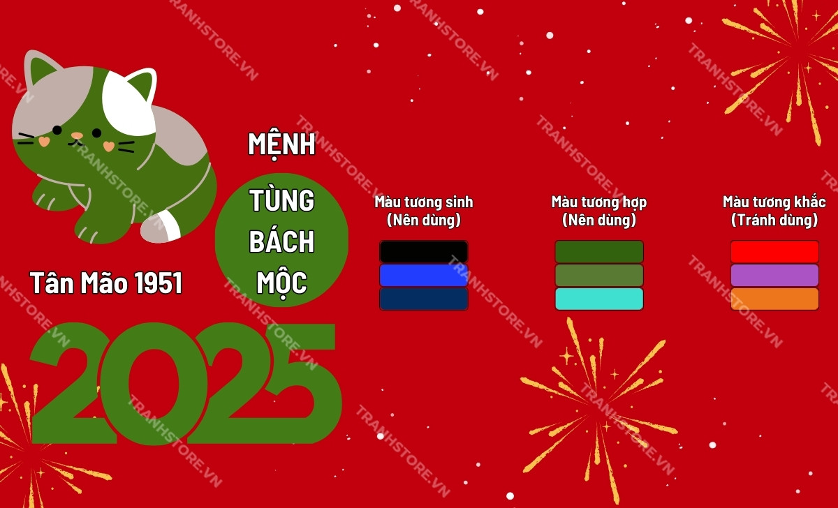 bảng màu hợp tuổi tân mão 2025